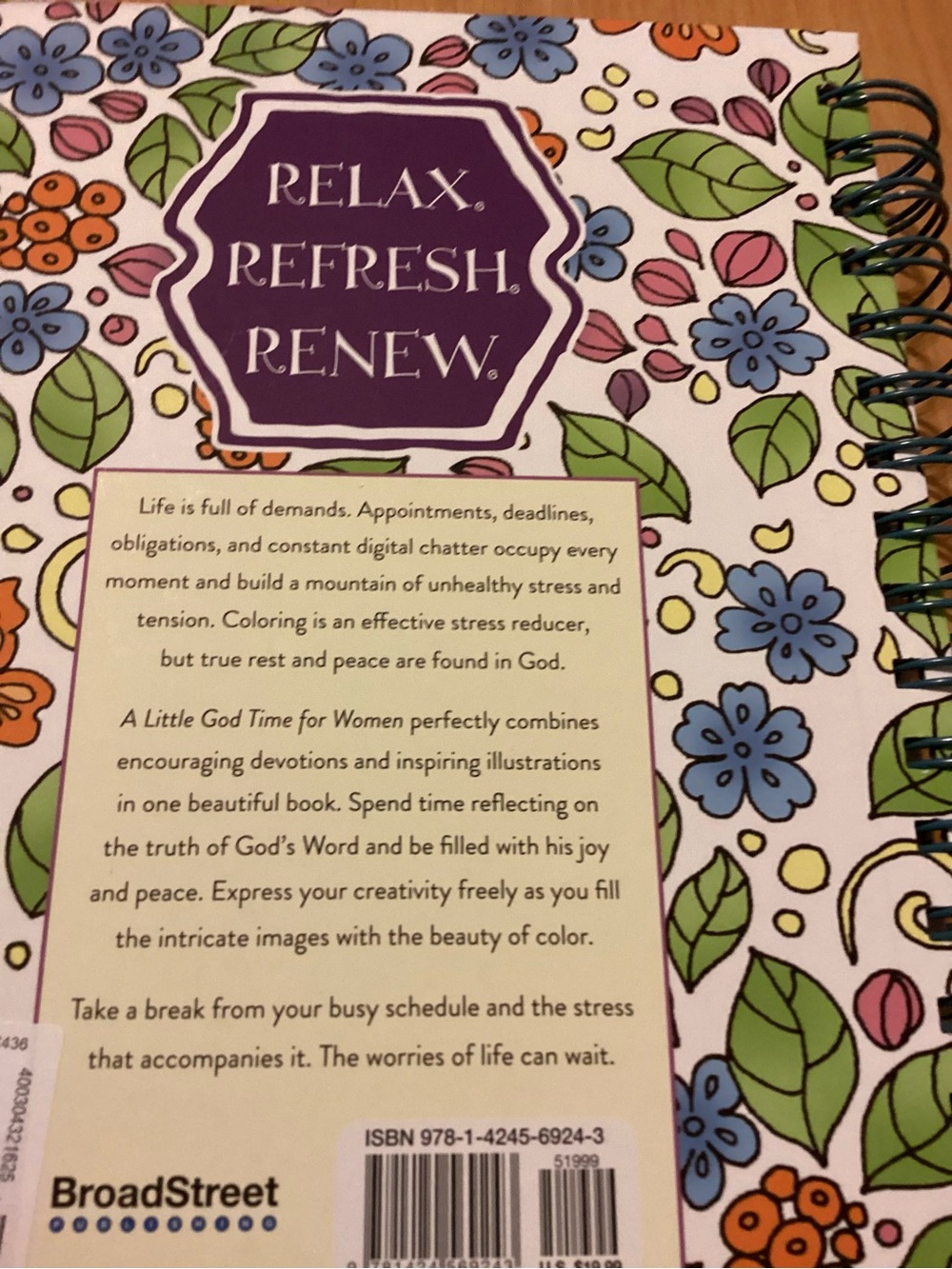 A Little God Time for Women Devotional Coloring Book - With Erasable Crayon prnc - Picture 3 of 4